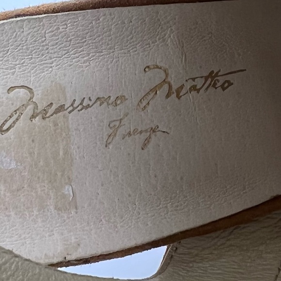 MASSIMO MATTEO Suede Leather Peep Toe Sling Back Block Heel Shoe - Picture 2 of 10